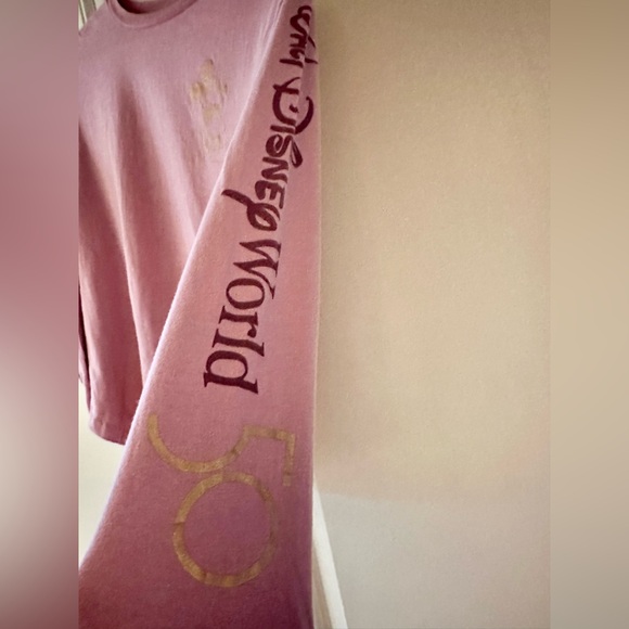 Walt Disney World 50th Anniversary EARidescent Pink Long Sleeve T-Shirt XS - Picture 5 of 6